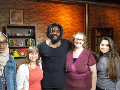 SCHS students and staff with author, Jason Reynolds